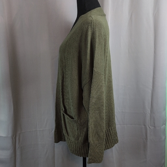 Sonoma Women's Olive Cardigan Sweater - Picture 3 of 7